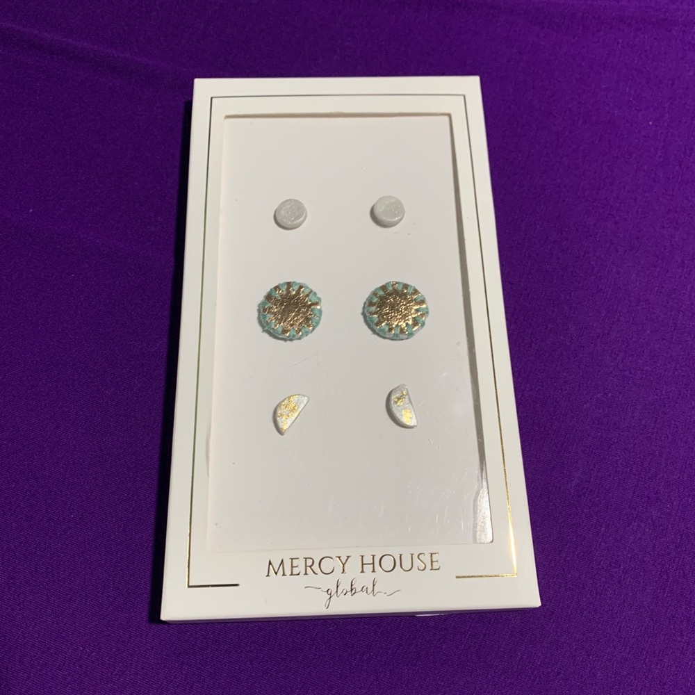 Set of Three Stud Earrings - Mercy House Global